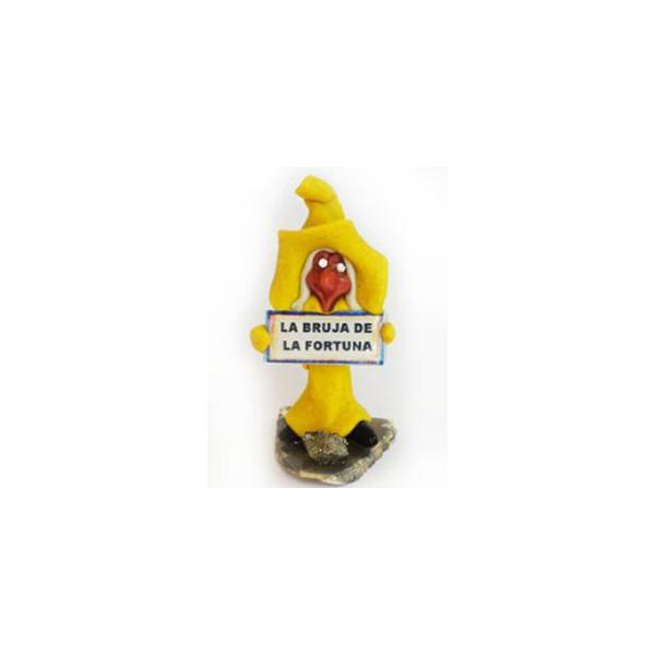 FIGURA BRUJA DE LA FORTUNA AMARILLA (SOBRE CHAPA DE AGATA)