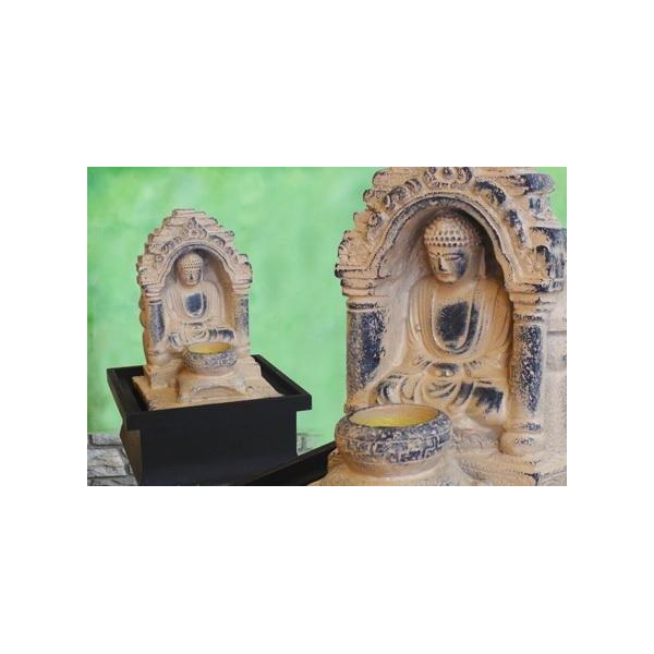FUENTE BUDA ANTIGUO Y LUZ 17X17X26 CM.