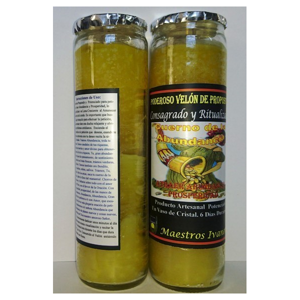 Velón Especial Petición Cuerno de la Abundancia, atraer Fortuna y Prosperidad.