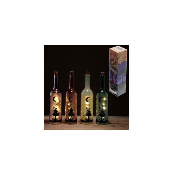 BOTELLA COLORES DECORATIVA CON LUCED LED SUEÑO DE HADAS