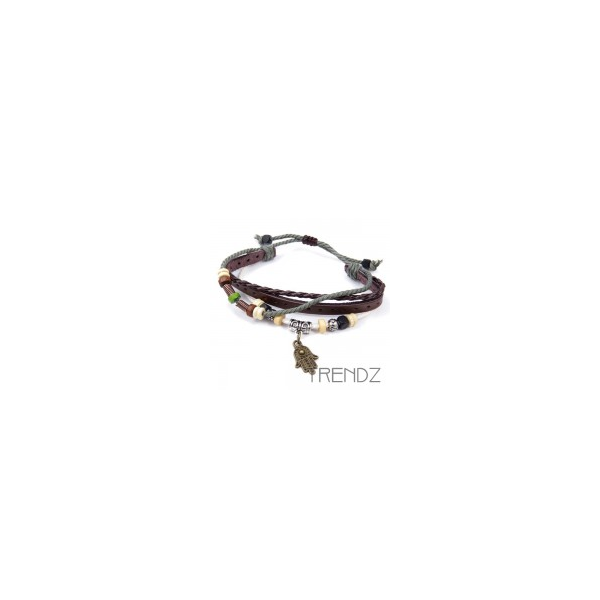 PULSERA ETNICA DE CUERO Y VARIOS ELEMENTOS4