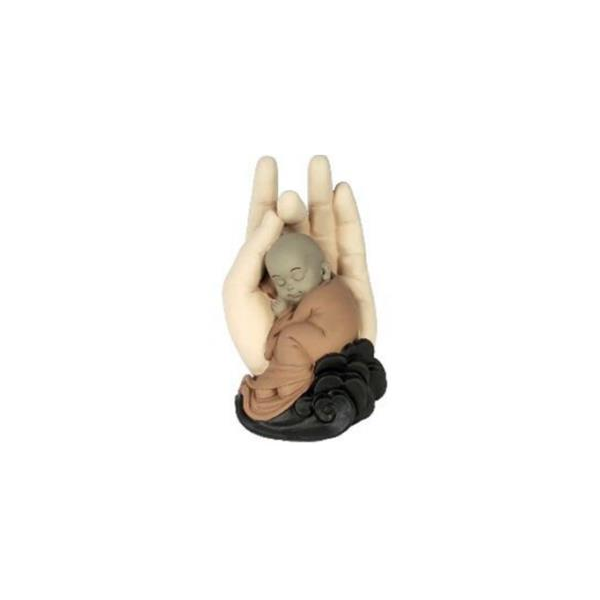 FIGURA RESINA SHAOLIN MANO 13.5 X 11 X 16.5 CM.(MONJE CHINO)