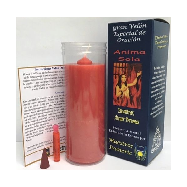 Velón Especial Potenciado Con Oración Anima Sola