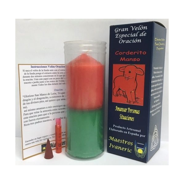 Velón Especial Potenciado Con Oración Corderito Manso