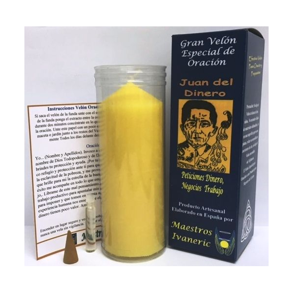 Velón Especial Potenciado Con Oración Juan del Dinero