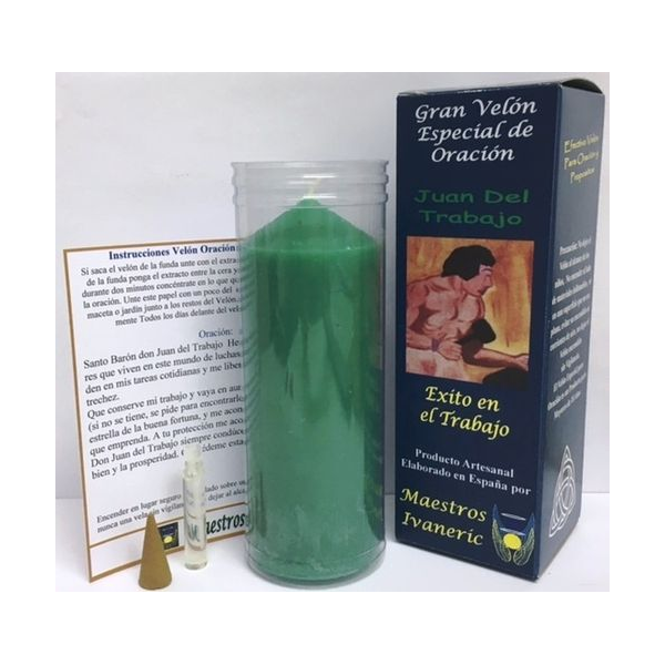 Velón Especial Potenciado Con Oración Juan del Trabajo