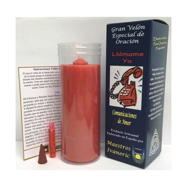 Velón Especial Potenciado Con Oración Llámame Ya