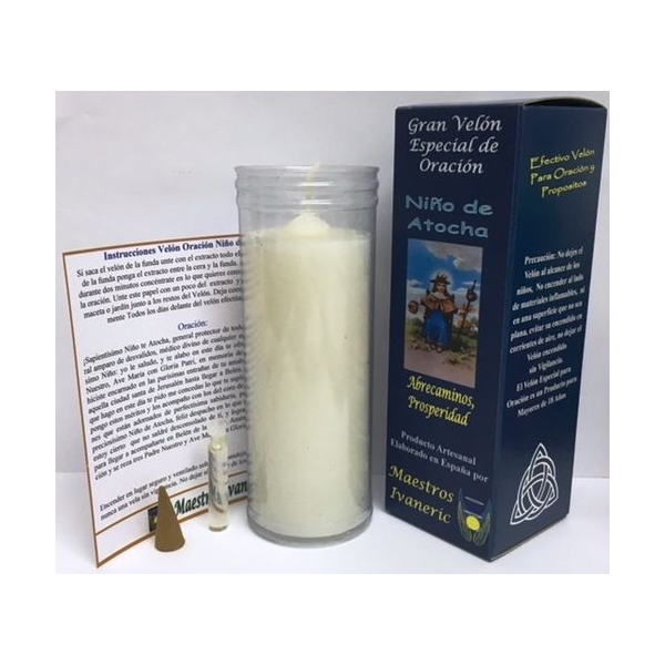 Velón Especial Potenciado Con Oración Niño de Atocha