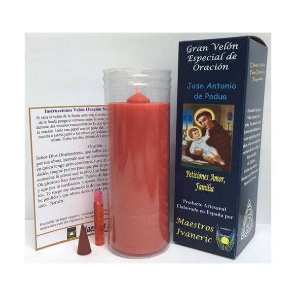 Velón Especial Potenciado Con Oración San Antonio de Padua
