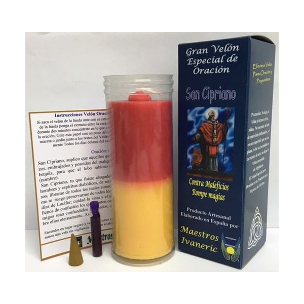 Velón Especial Potenciado Con Oración San Cipriano