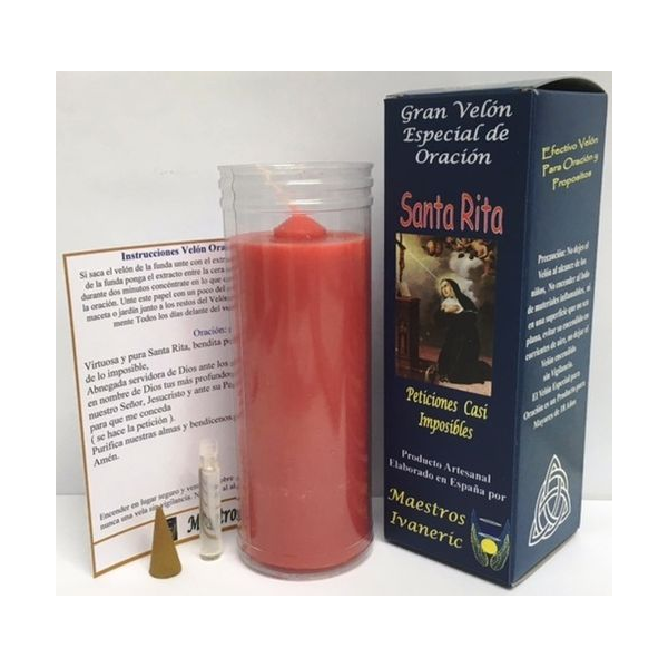 Velón Especial Potenciado Con Oración Santa Rita