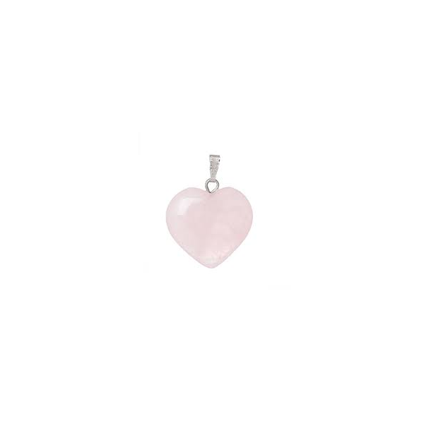 COLGANTE CORAZON CUARZO ROSA