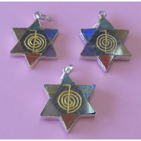 COLGANTE CHOKUREI CHAKRAS ESTRELLA DAVID